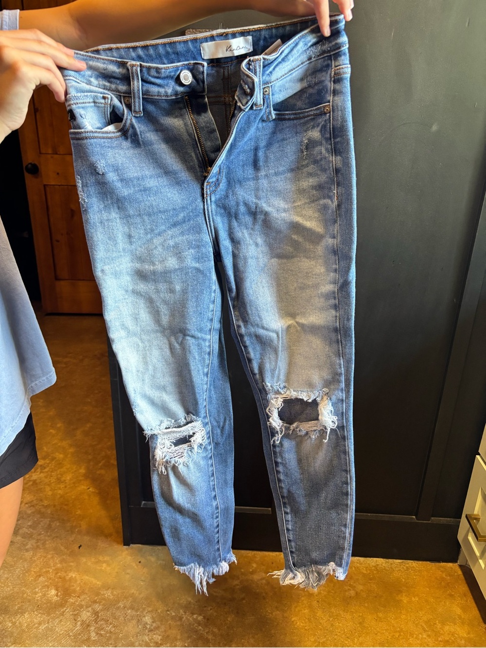Kancan Mid-Wash Distressed Women’s Jeans